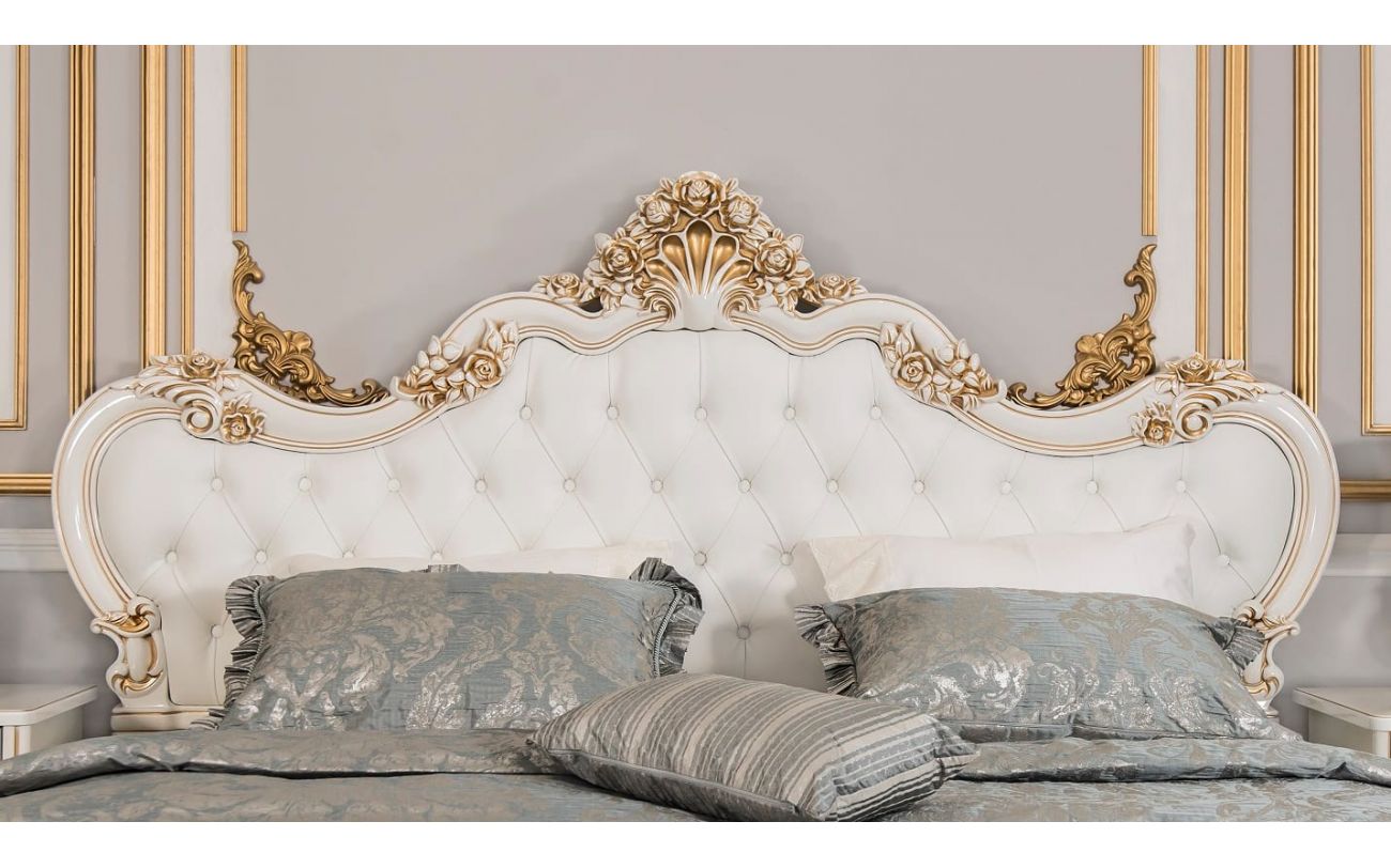 Кровать Натали 1,6м белый глянец